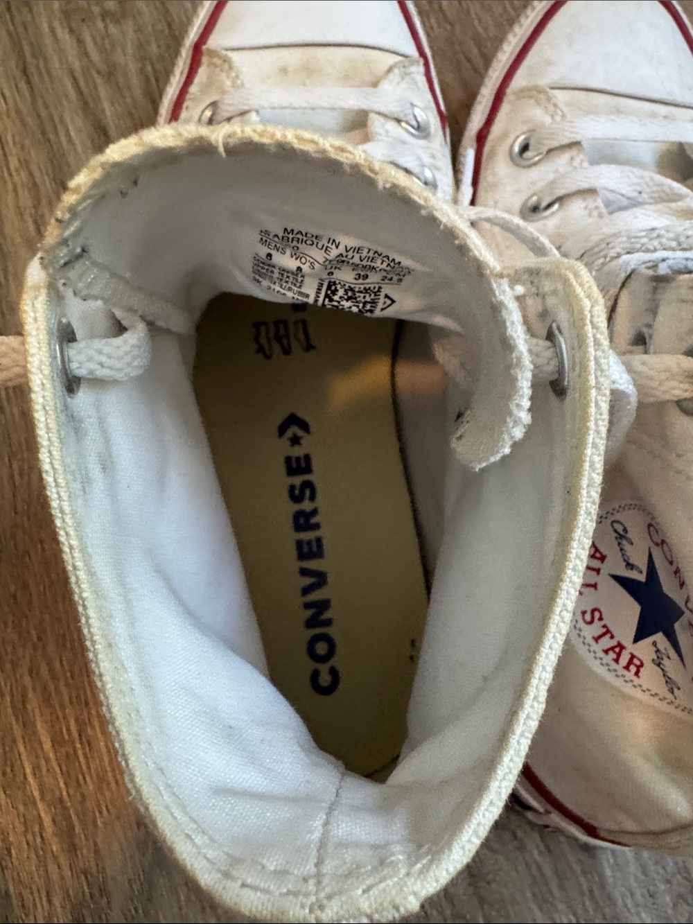 Iconic Canvas Converse Chuck Taylor All Star White High Top Sneakers M6/W8 - Picture 5 of 8